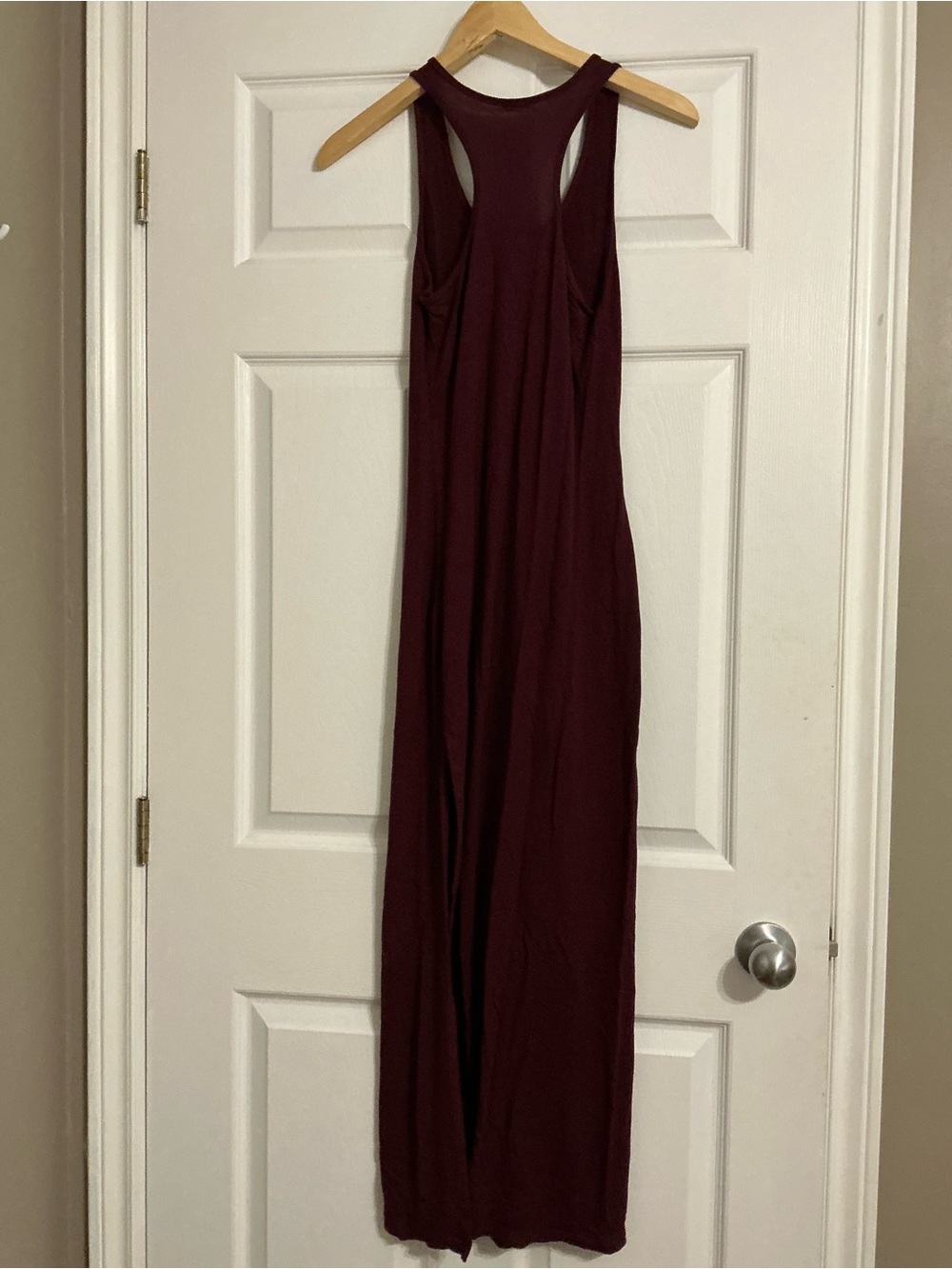 Garage Sleeveless Racerback Maxi Dress in Deep Burgundy - Picture 2 of 4